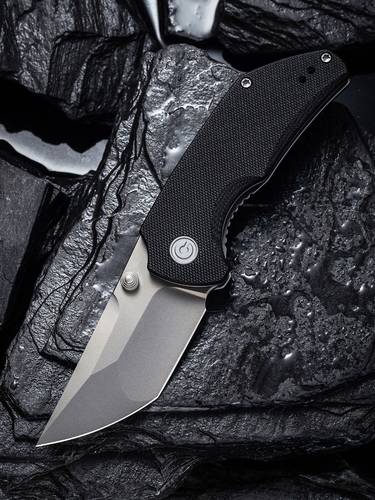 CIVIVI Knives Matt Christensen Thug 2 Folding Knife 2.69" Nitro-V Bead Blasted Compound Tanto Blade, Black G10 Handles - C20028C-2