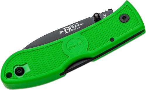 KA-BAR 4062KG Dozier Folding Hunter 3" Black Plain Blade, Kelly Green Zytel Handles