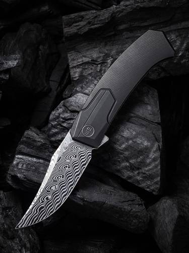 We Knife Company Rafal Brzeski Shuddan Flipper Knife 3.48" - Damasteel   - WE21015-DS1