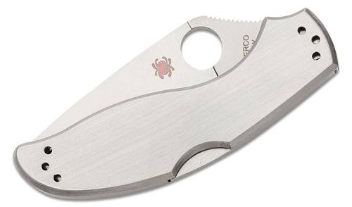 Spyderco UpTern Value Series Folding Knife 2.84" Satin Combo Blade, Satinless Steel Handles - C261PS