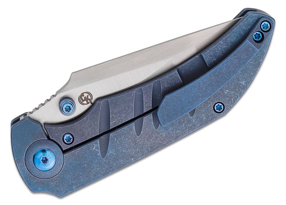 We Knife Company Brian Brown Trogon Folding Knife 3.2 CPM-20CV Bead Blast  Spear Point Tanto Blade with Fuller, Gray Titanium Handles - KnifeCenter -  WE22002-1