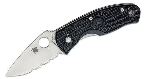 Spyderco Persistence Lightweight Folding Knife 2.77" Satin Combo Blade, Black FRN Handles - C136PSBK