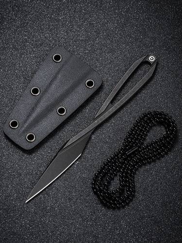 CIVIVI Knives Ostap Hel D-Art Fixed Neck Knife 1.74" D2 Black Stonewashed Single Edge Dagger - C21001 -2