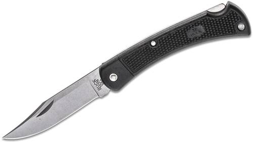 Buck 110 Folding Hunter LT 3.75" Plain Blade, Black Nylon Handles, Polyester Sheath - 11553