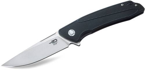 Bestech - Spike- 3.75" Stonewashed Two-Tone Blade, Black GRN Handles - BG09A-2