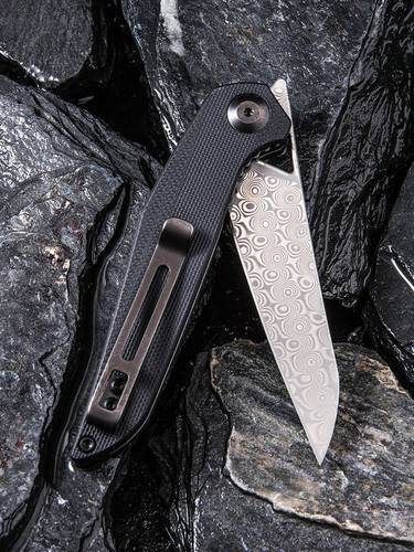 CIVIVI Isham Mckenna Liner Lock Knife Black G-10 (2.875 Damascus) C905DS - Elijah Isham 