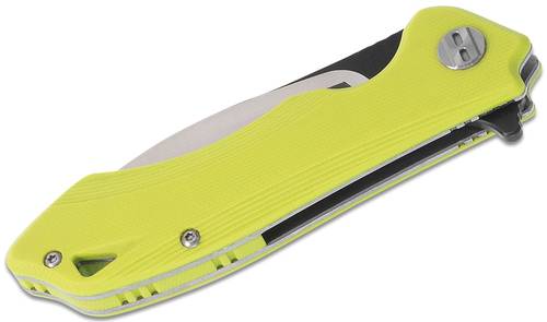 Bestech -Beluga Flipper Knife 3.125" D2 Black/Satin Two-Tone Blade, G10 Handles - BG11F-1