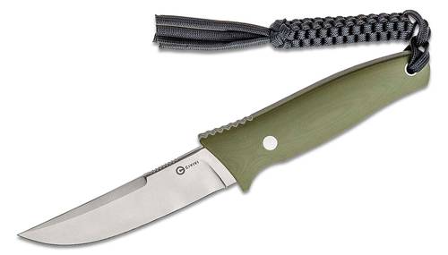 CIVIVI Knives C19046-2 Bob Terzuola Tamashii Fixed Blade Knife 4.07" D2 Satin Straight Back Blade, OD Green G10 Handles, Kydex Sheath
