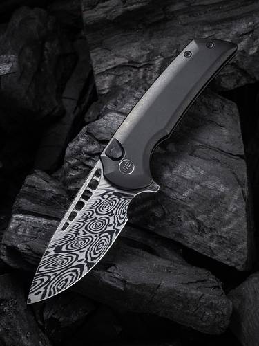 We Knife Company Ferrum Forge Mini Malice Flipper Knife 2.98" - Damasteel  - WE054BL-DS1