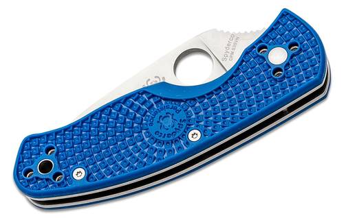 Spyderco Persistence Lightweight Folding Knife 2.75" S35VN Satin Combo Blade, Blue FRN Handles - C136PSBL