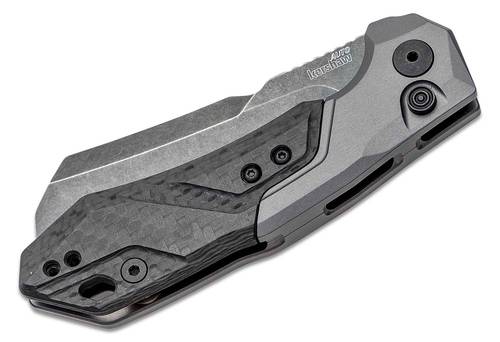 Kershaw 7850 Launch 14 AUTO Folding Knife 3.375" BlackWashed CPM-154 Cleaver Aluminum with Carbon Fiber 