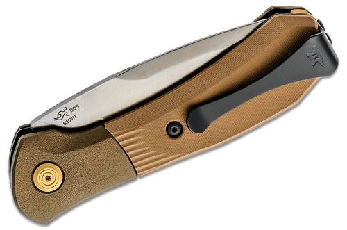 Buck 591 Paradigm Shift AUTO Folding Knife 3" S35VN Drop Point Plain Blade, Brown G10 Handles with Rotating Bolster Lock (0591BRS) - 12865