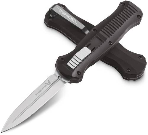 Benchmade Infidel Dagger AUTO OTF Knife 3.95" D2 , Black Aluminum Handles - 3300