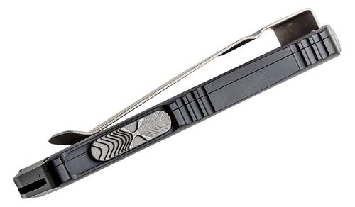 Microtech 157-10AP Exocet OTF Money Clip AUTO Knife 1.98" Apocalyptic Double Edge Blade, Black Aluminum Handles