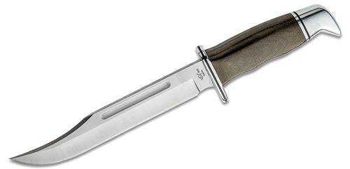 Buck 120 General Pro Hunting Fixed Blade Knife 7.375" S35VN Plain Blade, Green Canvas Micarta Handle - 13104