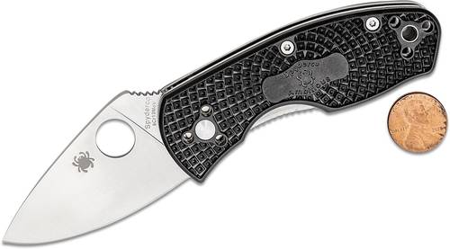 Spyderco Ambitious Lightweight Folding Knife 2.43" Satin Plain Blade, Black FRN Handles - C148PBK