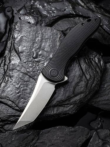 CIVIVI Knives Jim O'Young Synergy 3 Flipper Knife 3.24" Nitro-V Stonewashed Tanto Blade, 3D Black G10 Handles - C20075B-1