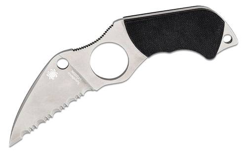 Spyderco Sal Glesser Swick 6 Small HoleNeck Knife 2.73" LC200N - G10 Handles, Boltaron Sheath with G-Clip - FB14S