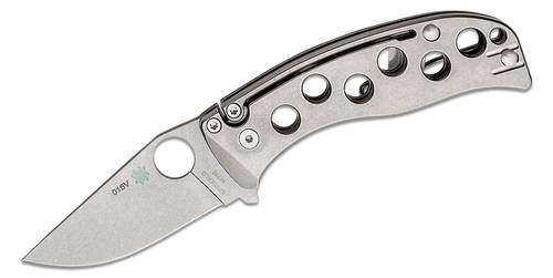 Spyderco PITS (Sprint Run) Slipjoint Folding Knife 2.97" M390 Stonewashed Plain Blade, Titanium Handles - C192TIPM390 -  اصدار محدود 