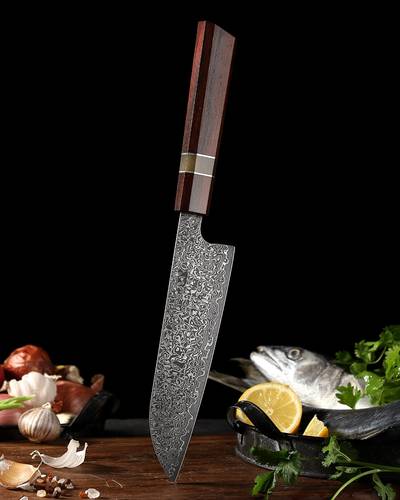 XinCraft 7.6" Santoku Knife - XC123 - سكين مطبخ  حديد دمشقي 