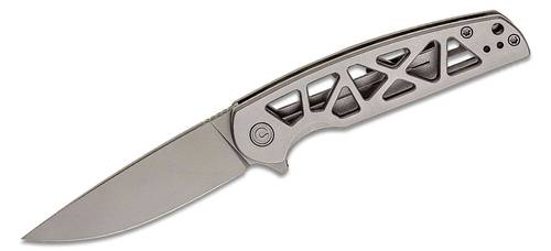 CIVIVI Knives Perf Flipper Knife 3.12" Nitro-V Stonewashed Drop Point Blade, Skeletonized Stainless Steel Handles - C20006-A