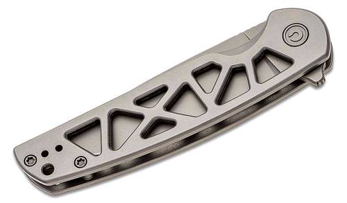 CIVIVI Knives Perf Flipper Knife 3.12" Nitro-V Stonewashed Drop Point Blade, Skeletonized Stainless Steel Handles - C20006-A