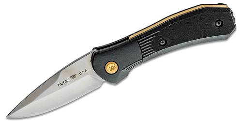 Buck 591 Paradigm Shift AUTO Folding Knife 3" S35VN Drop Point Plain Blade, Black G10 Handles with Rotating Bolster Lock (0591BKS) - 12864