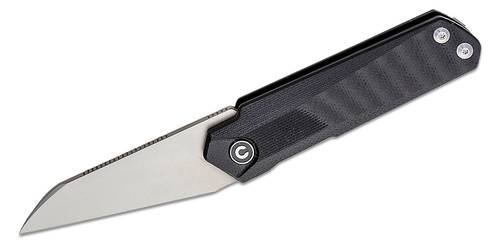 CIVIVI Knives C20005B-1 Ostap Hel Ki-V Plus Front Flipper Knife 2.52" Nitro-V Bead Blast Wharncliffe Blade, Black G10 Handles