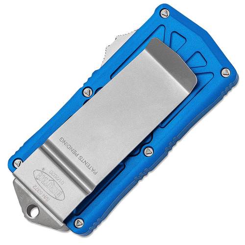 Microtech Exocet D/E Blue Stonewash Standard Cali Legal OTF Money Clip 157-10B