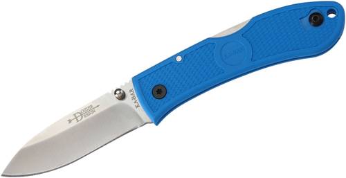KA-BAR 4062BL Dozier Folding Hunter 3" Satin Plain Blade, Blue Zytel Handles - 4062CP