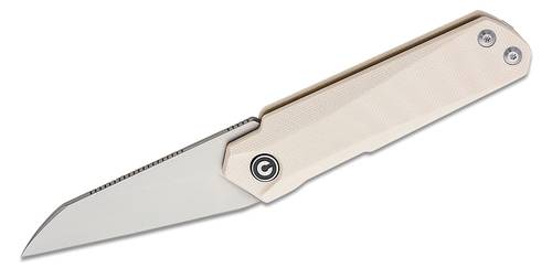 CIVIVI Knives C20005B-2 Ostap Hel Ki-V Plus Front Flipper Knife 2.52" Nitro-V Bead Blast Wharncliffe Blade, Ivory G10 Handles