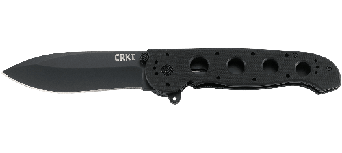 CRKT M21-04G Carson Flipper 3.875" Black Plain Blade, Black G10 Handles