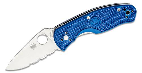 Spyderco Persistence Lightweight Folding Knife 2.75" S35VN Satin Combo Blade, Blue FRN Handles - C136PSBL