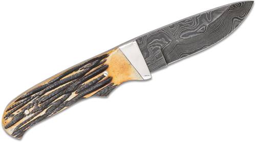 Bear &amp; Son Pro Skinner w/ Damascus Blade &amp; India Stag Bone Handle - BC549D   - سكين مقبض قرن حديد دمشقي 