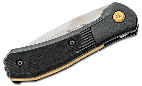 Buck 591 Paradigm Shift AUTO Folding Knife 3" S35VN Drop Point Plain Blade, Black G10 Handles with Rotating Bolster Lock (0591BKS) - 12864