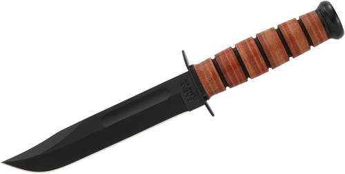 KA-BAR Bowie USMC Full-Size Fixed Blade Knife (7" Black) 1217 - 1095 Carbon