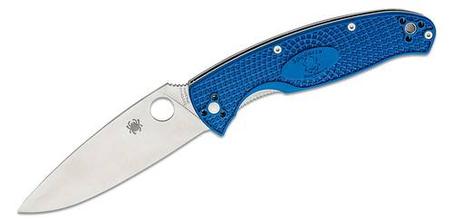 Spyderco Resilience Lightweight Folding Knife 4.2" CPM-S35VN Satin Plain Blade, Blue FRN Handles - 