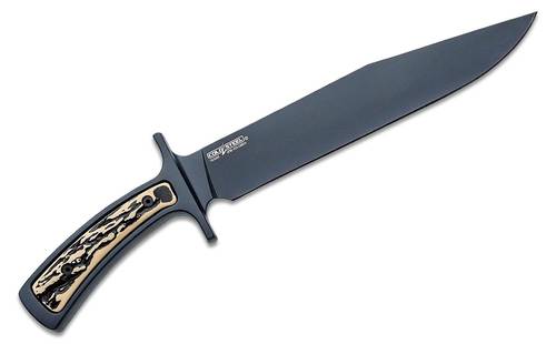 Cold Steel 36MK Drop Forged Bowie Fixed Blade Knife 9.5" 52100 Carbon Steel, Faux Stag Handles, Secure-Ex Sheath