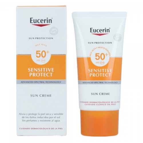 واقي الشمس من يوسيرين 50 مل - Eucerin Sun Cream Sensitive Protect SPF50 + Sunscreen 50 ml