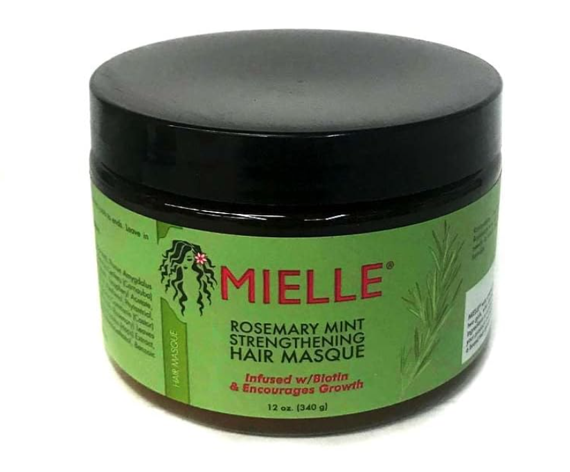 Mielle Organics Rosemary Mint  Strengthening Hair Masque 12 oz,Sulfate and Paraben Free,For daily haircare and scalp treatments