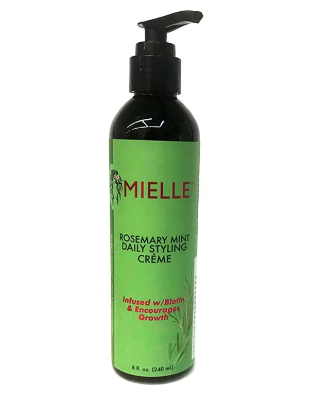 Mielle Organics Rosemary Mint Multi-Vitamin Daily Styling Creme For Curly Hair Definition, Paraben And Silicone Free, 240 ml,