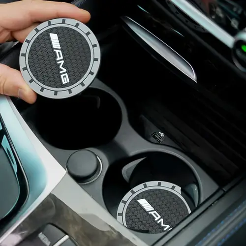 2Pc Car Cup Coaster Cup Holder Waterproof Non-Slip For Mercedes Benz A B C S Class AMG GLA CLA GLC W176 W221 W204 W205 Accessory
