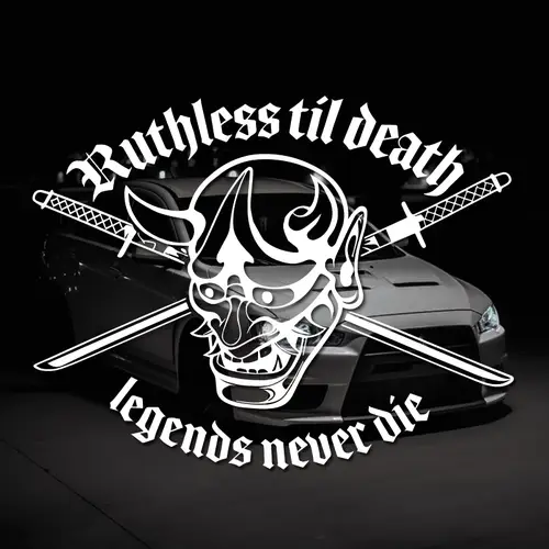 “Ruthless til death”&“legends never die” JDM style decals，High-Quality Waterproof & Unique Style Decal FOR your love car