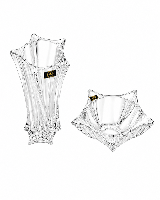 Bohemia Light Crystal Vase and Bowl Set