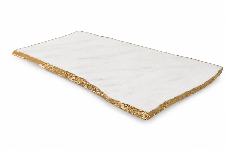 Marble Platter with Gold Frame