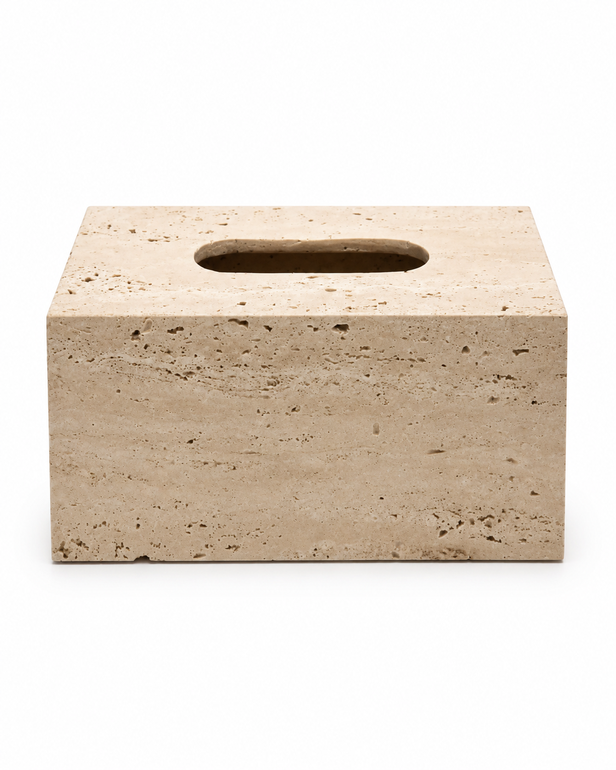 Natural Travertine Tissue Box