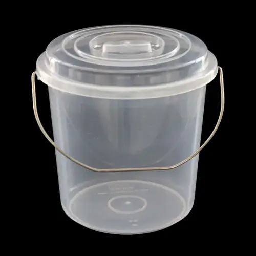 Multi-Purpose 3L Clear Plastic Bucket with Tight Lid and Strong Metal Handle