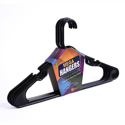 Mega Plastic Clothes Hangers - Savings Pack (60 Pieces) Black
