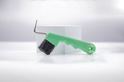 SUPER HOOF PICK BRUSH - GREEN