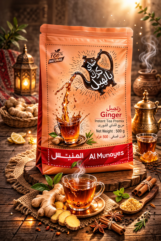 شاي كرك المنيس بالزنجبيل
